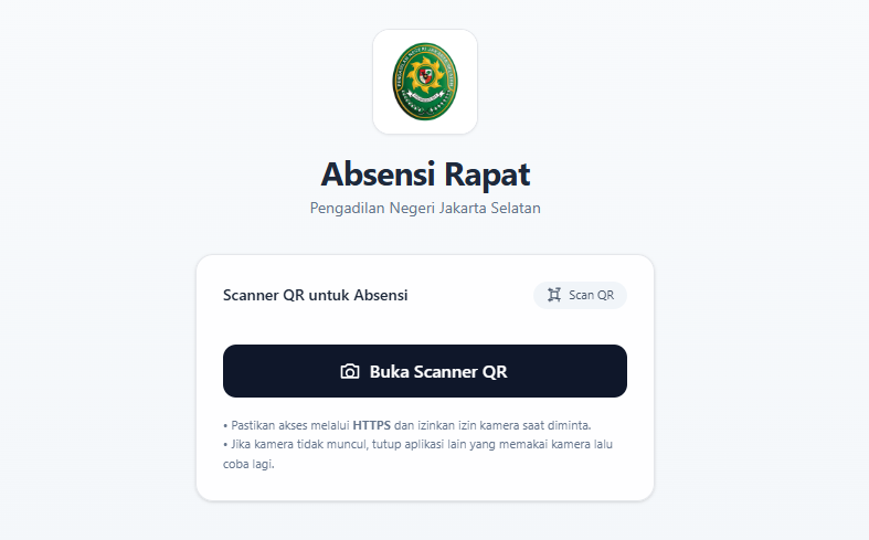 Tangkapan layar Absensi Rapat