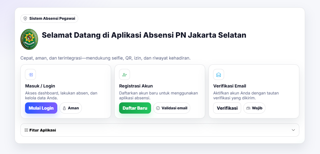 Tangkapan layar Sistem Absensi Kehadiran